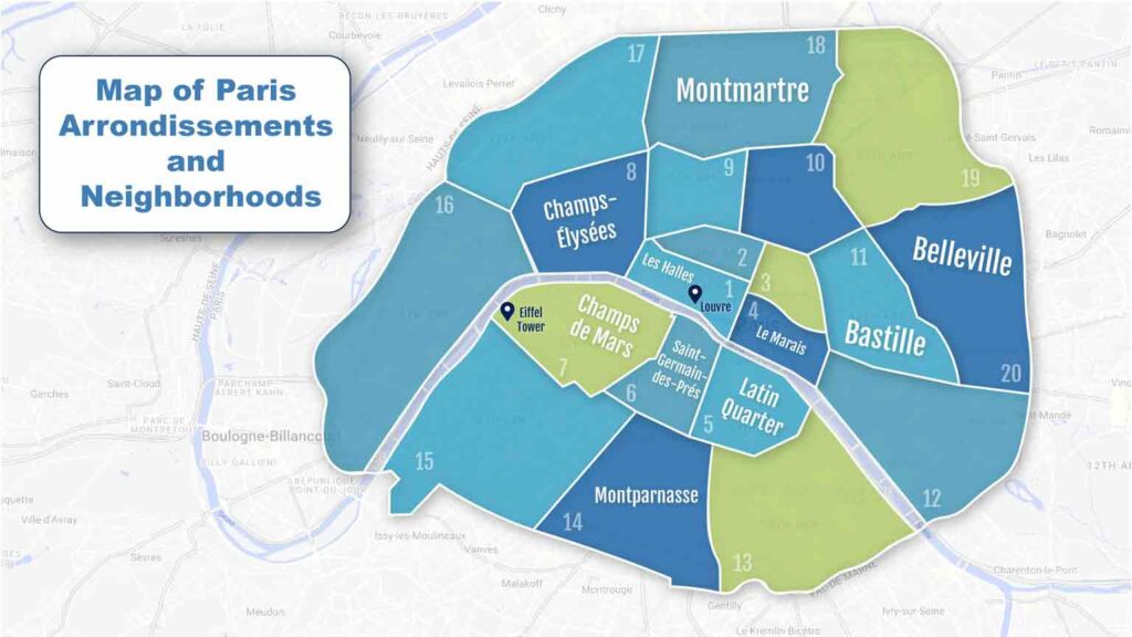 Where to Stay in Paris for First Time Visitors 5 ParisNeighborhoodsMap